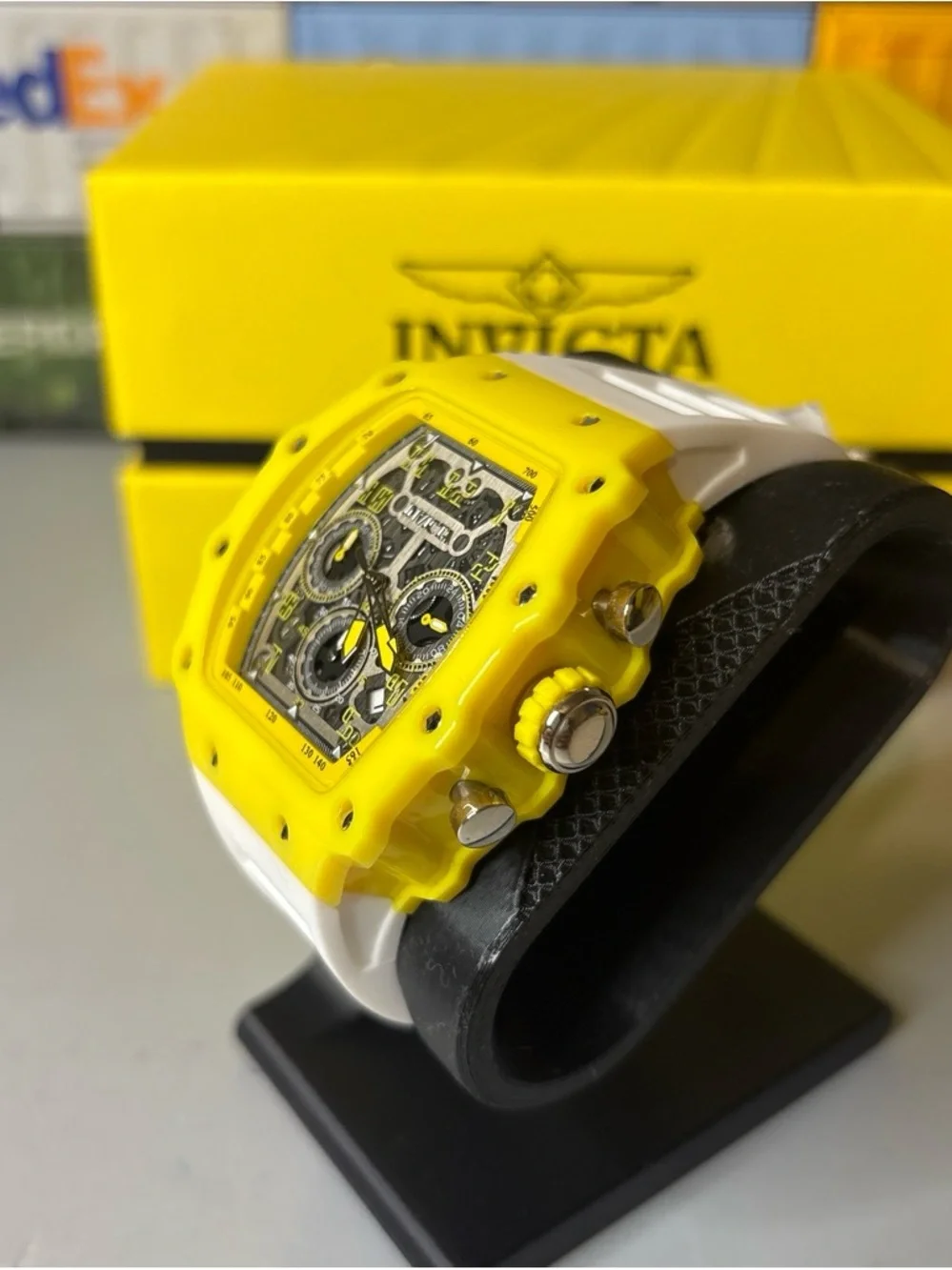 Invicta Racing Nitro Yellow and White Sport Chronograph Watch